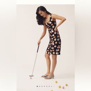 NWT Maeve Square Neck mini dress with Colorful Art Design